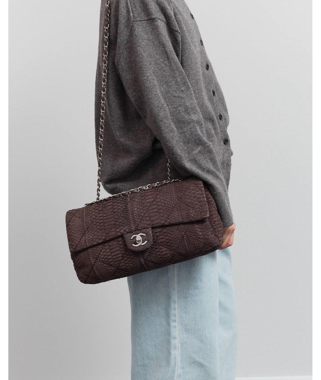 CHANEL Коричневая кожаная сумка через плечо, фото 2