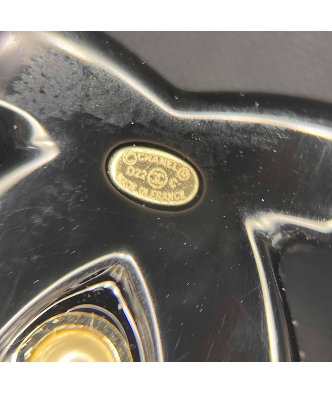 CHANEL Черные металлические серьги, фото 9