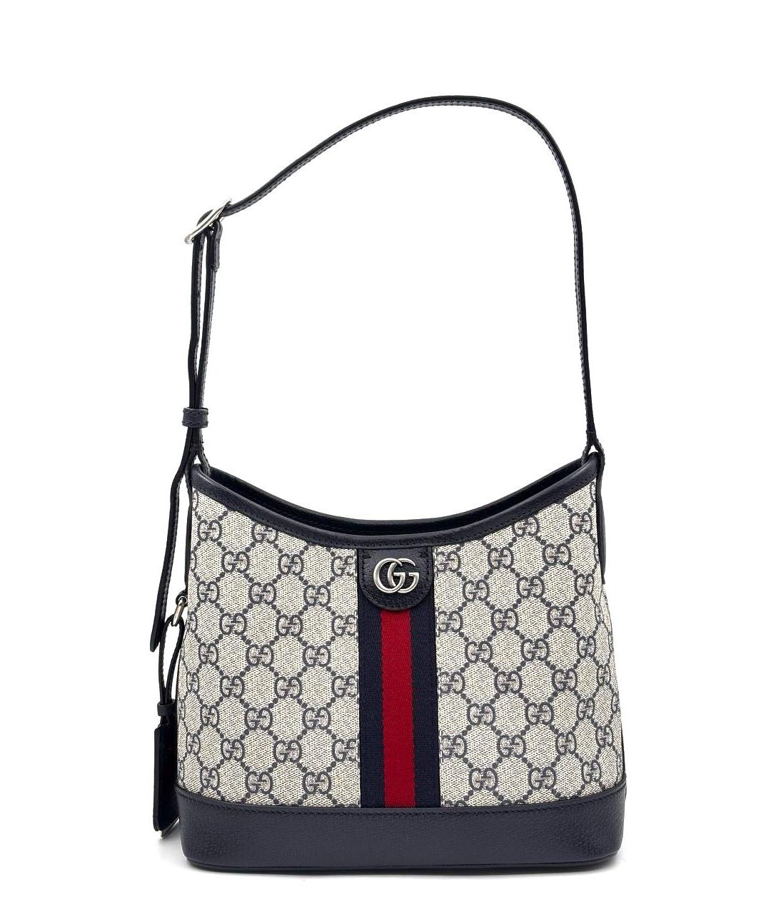 GUCCI Темно-синяя кожаная сумка через плечо, фото 7