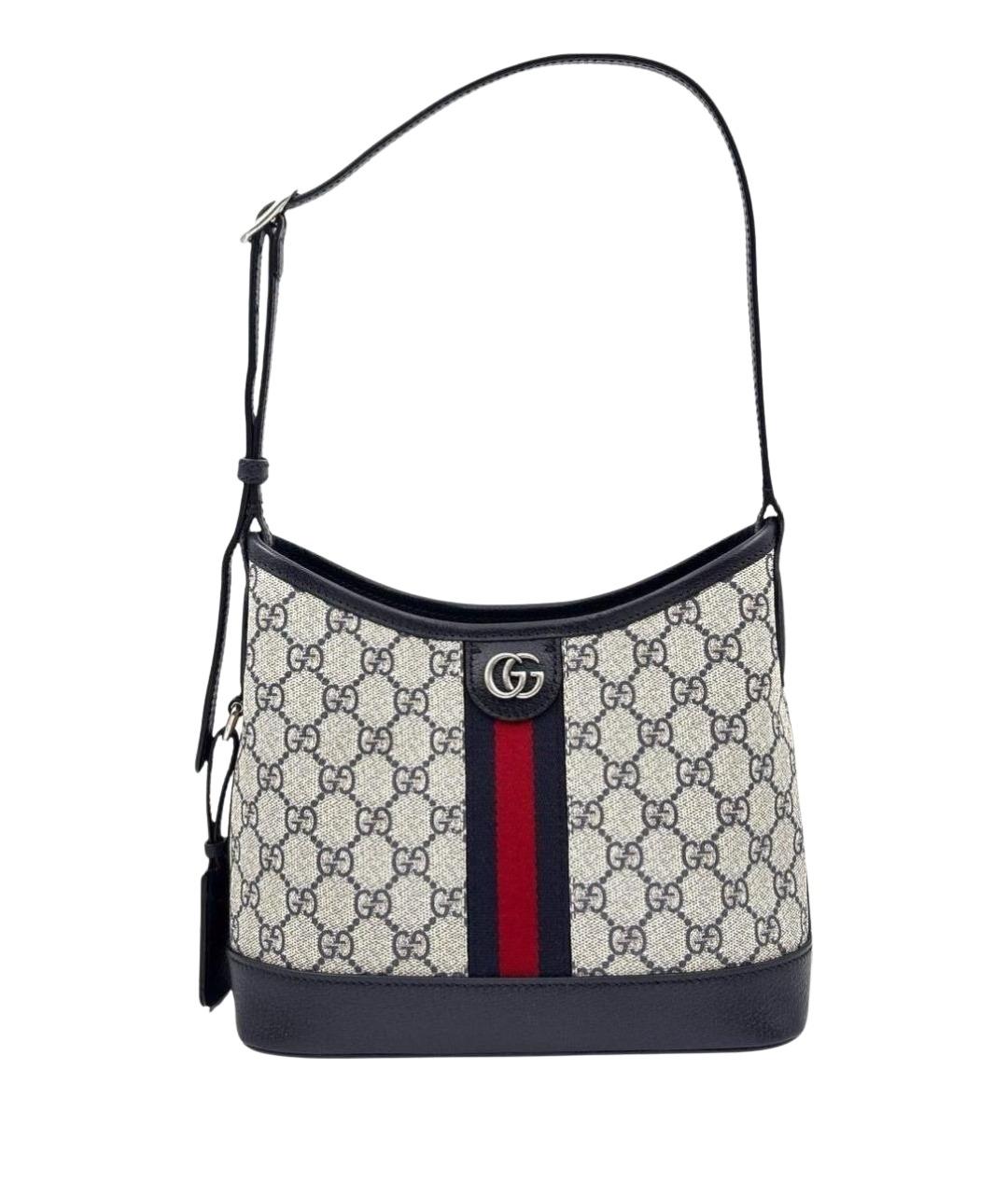 GUCCI Темно-синяя кожаная сумка через плечо, фото 1