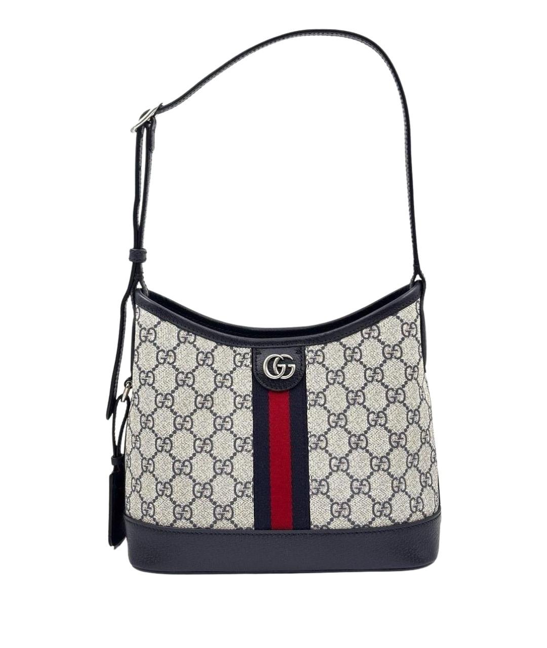 GUCCI Темно-синяя кожаная сумка через плечо, фото 8