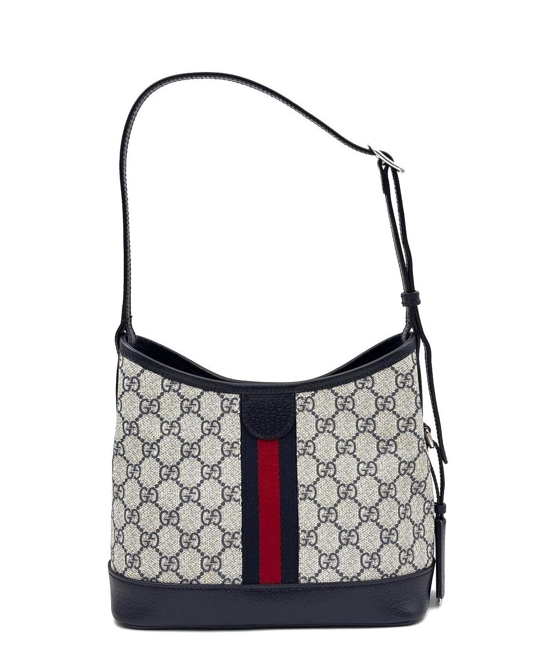 GUCCI Темно-синяя кожаная сумка через плечо, фото 2