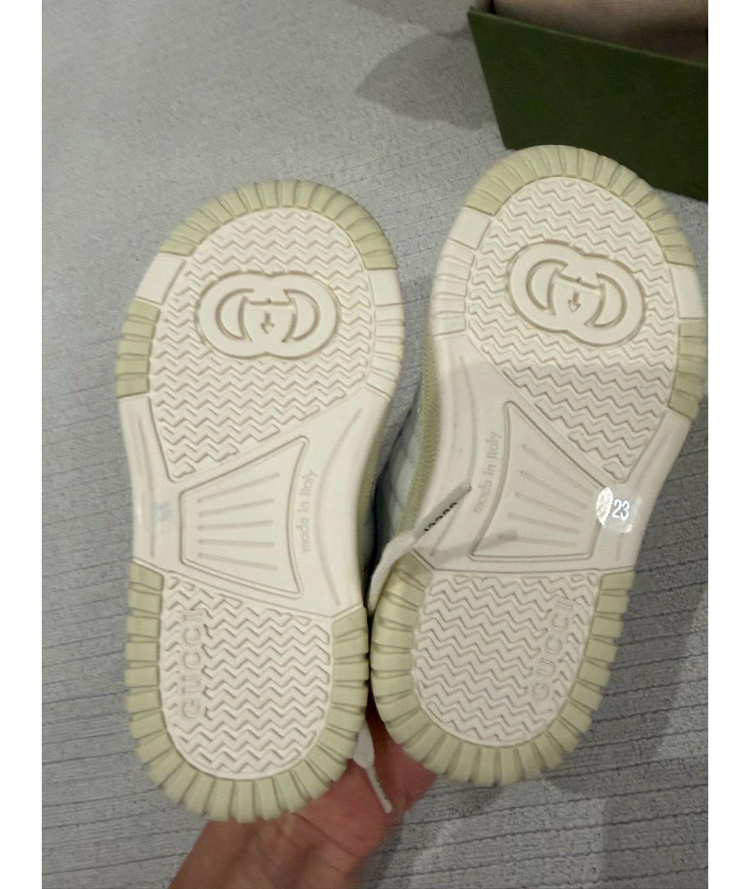 GUCCI Белые кожаные кеды, фото 5