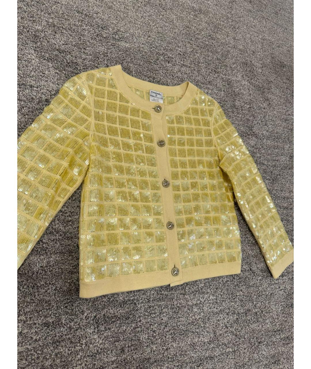 CHANEL Золотой кашемировый кардиган, фото 5