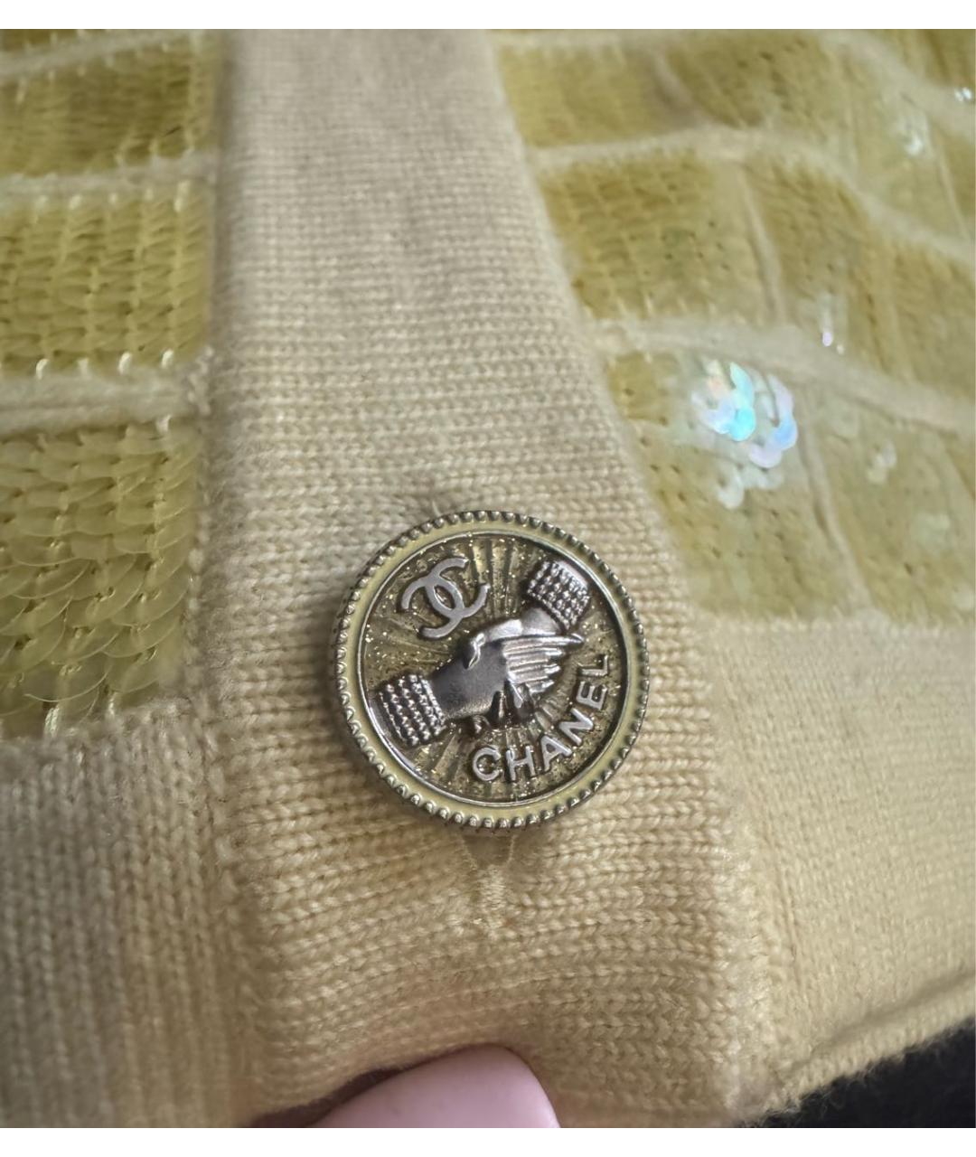 CHANEL Золотой кашемировый кардиган, фото 4