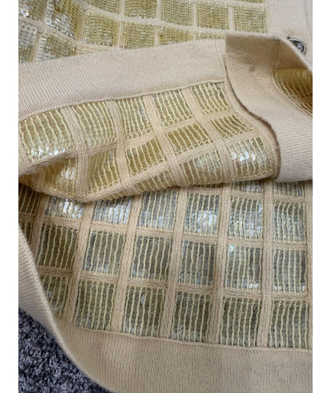 CHANEL Золотой кашемировый кардиган, фото 6