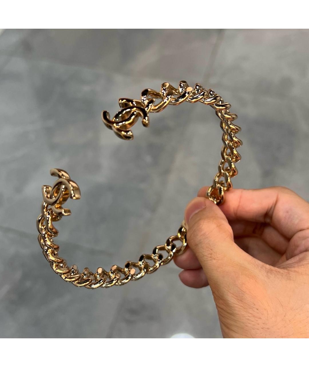 CHANEL Золотой металлический чокер, фото 9