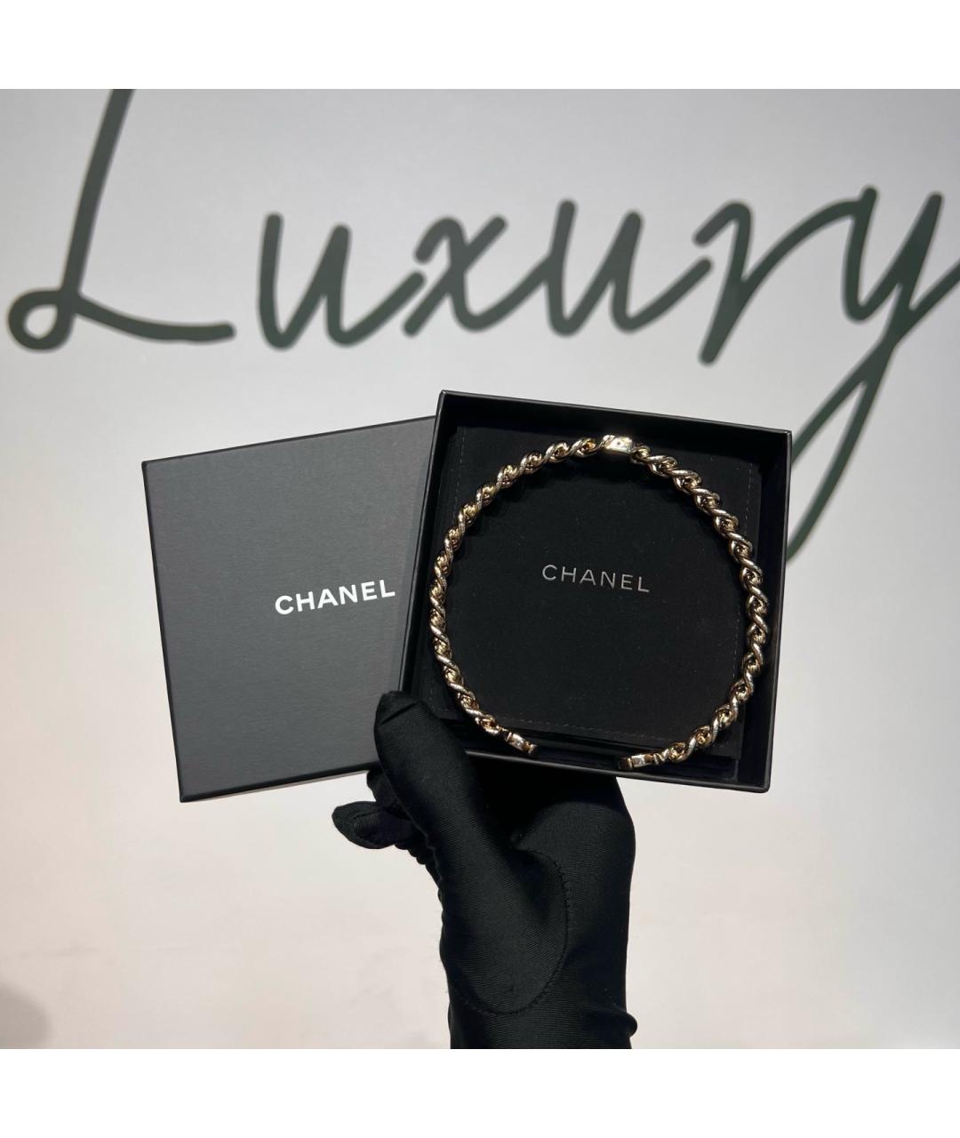 CHANEL Золотой металлический чокер, фото 2