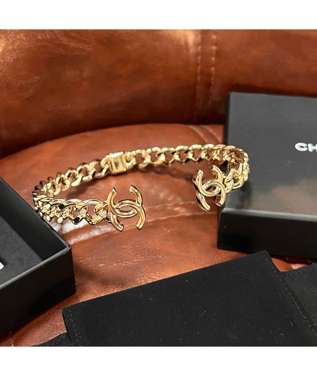 CHANEL Золотой металлический чокер, фото 4
