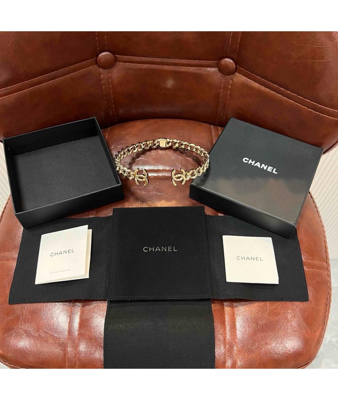 CHANEL Золотой металлический чокер, фото 3