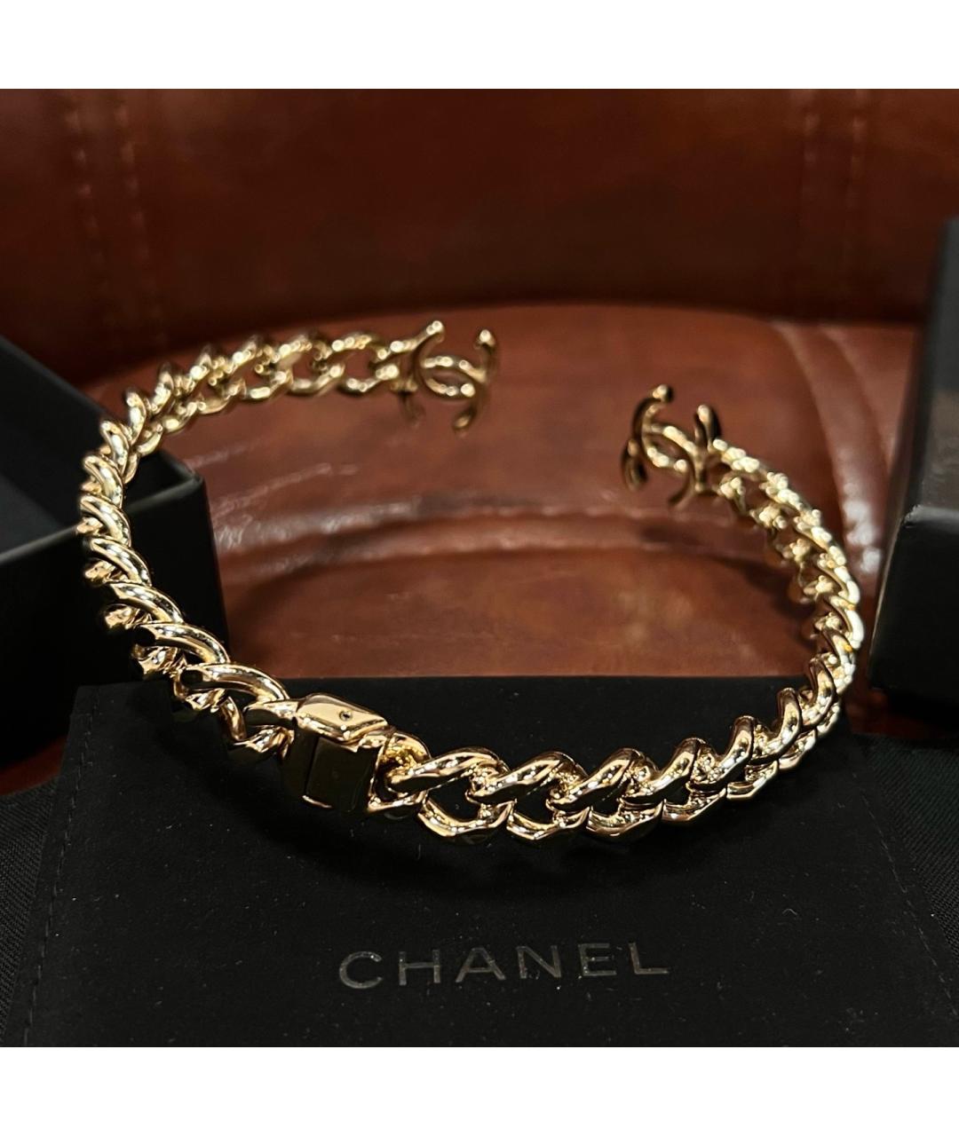 CHANEL Золотой металлический чокер, фото 8