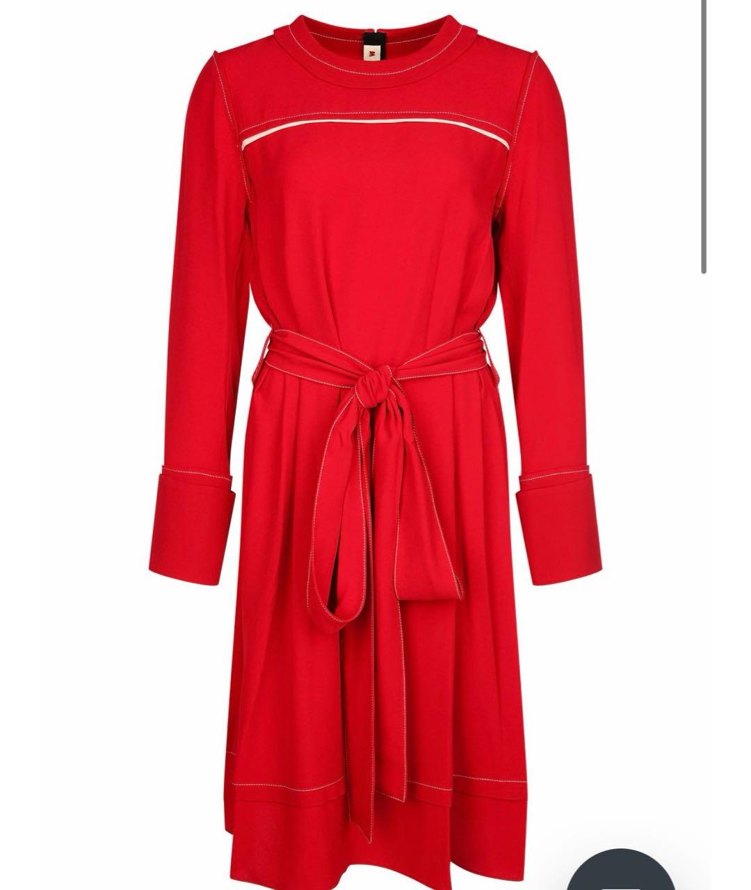 MARNI Красное вискозное коктейльное платье, фото 9