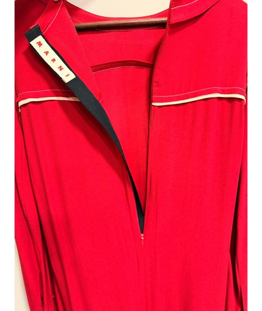 MARNI Красное вискозное коктейльное платье, фото 5