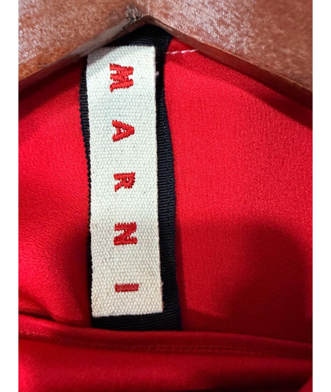 MARNI Красное вискозное коктейльное платье, фото 4