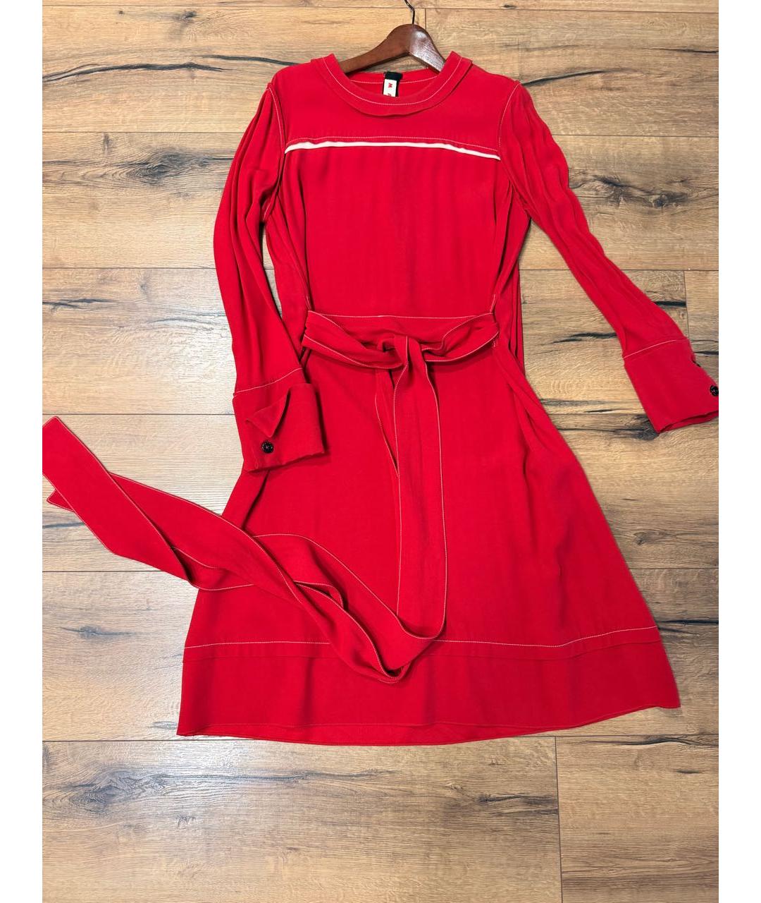 MARNI Красное вискозное коктейльное платье, фото 2