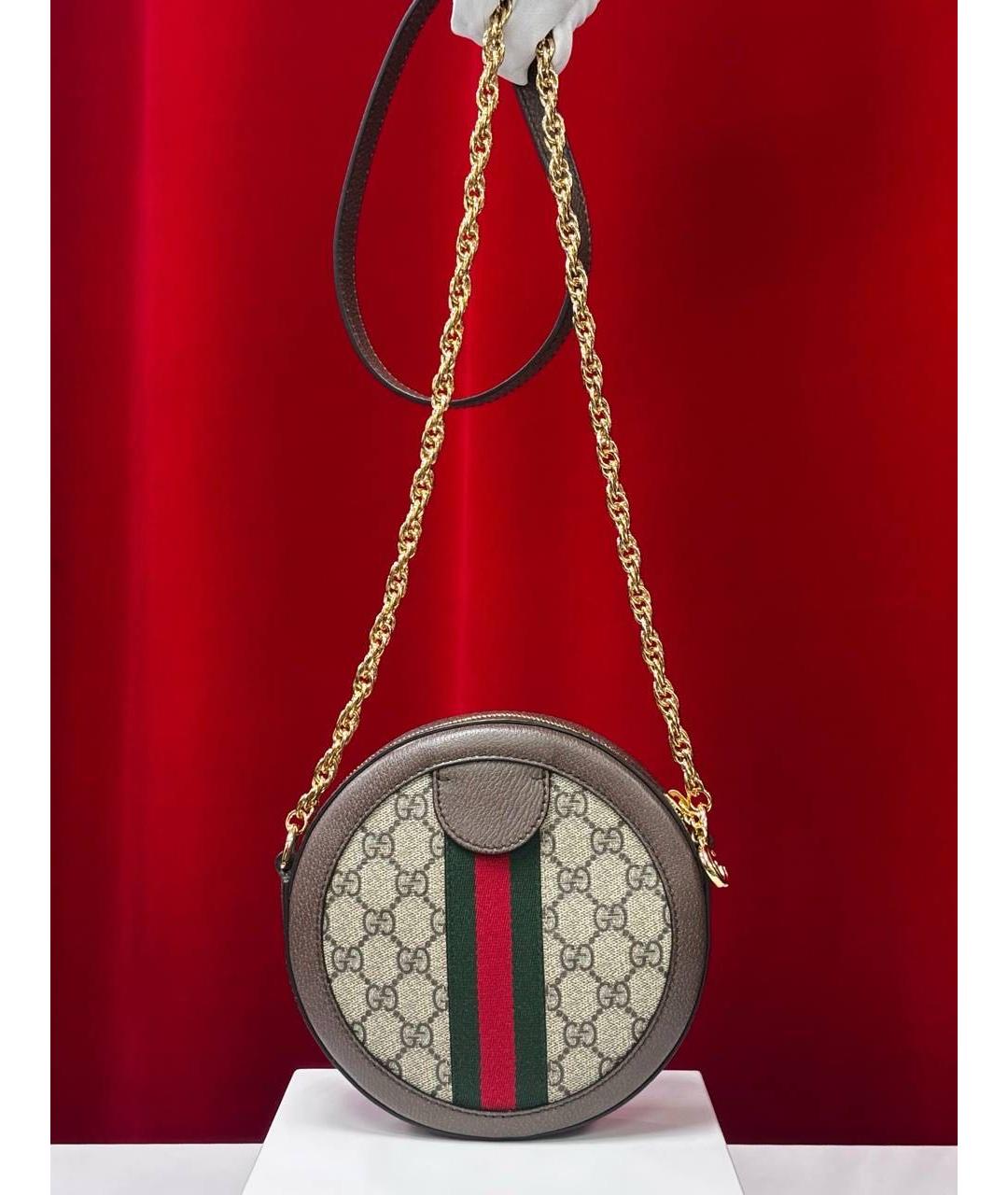 GUCCI Коричневая кожаная сумка через плечо, фото 5