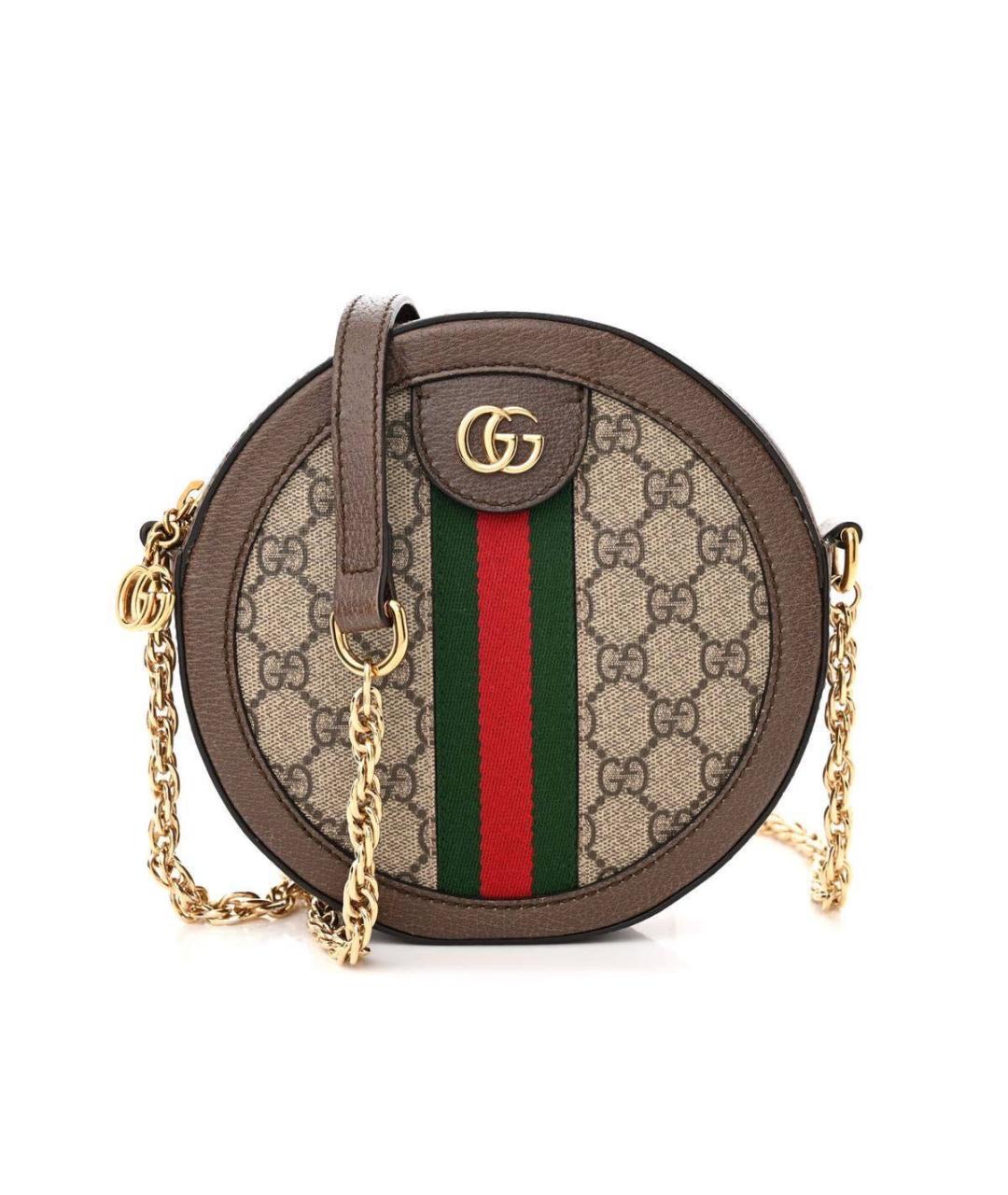 GUCCI Коричневая кожаная сумка через плечо, фото 6