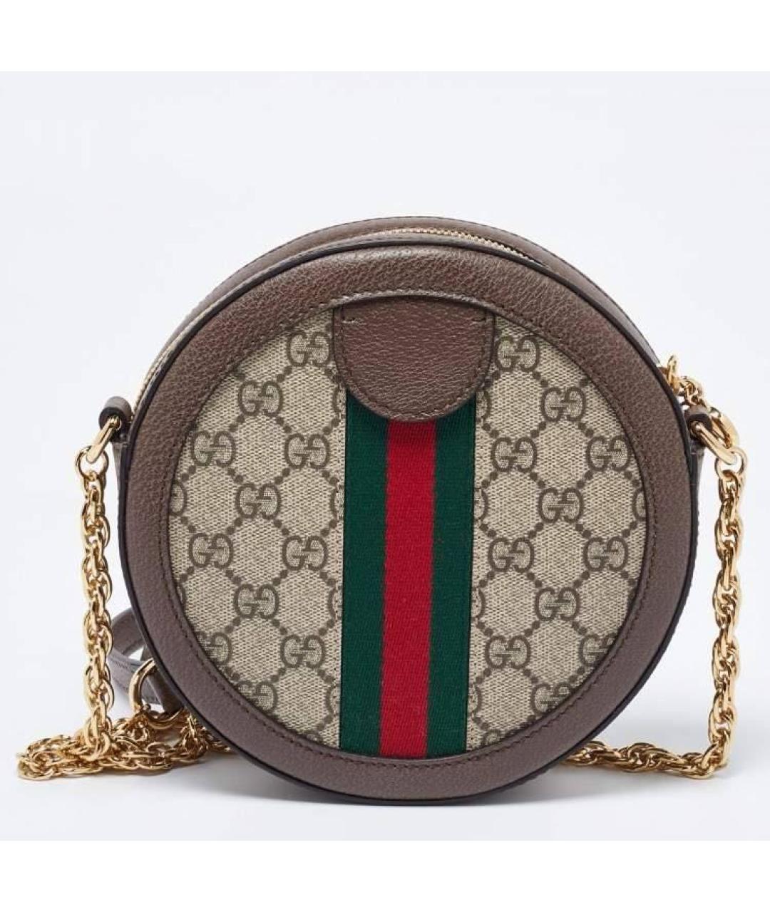 GUCCI Коричневая кожаная сумка через плечо, фото 2
