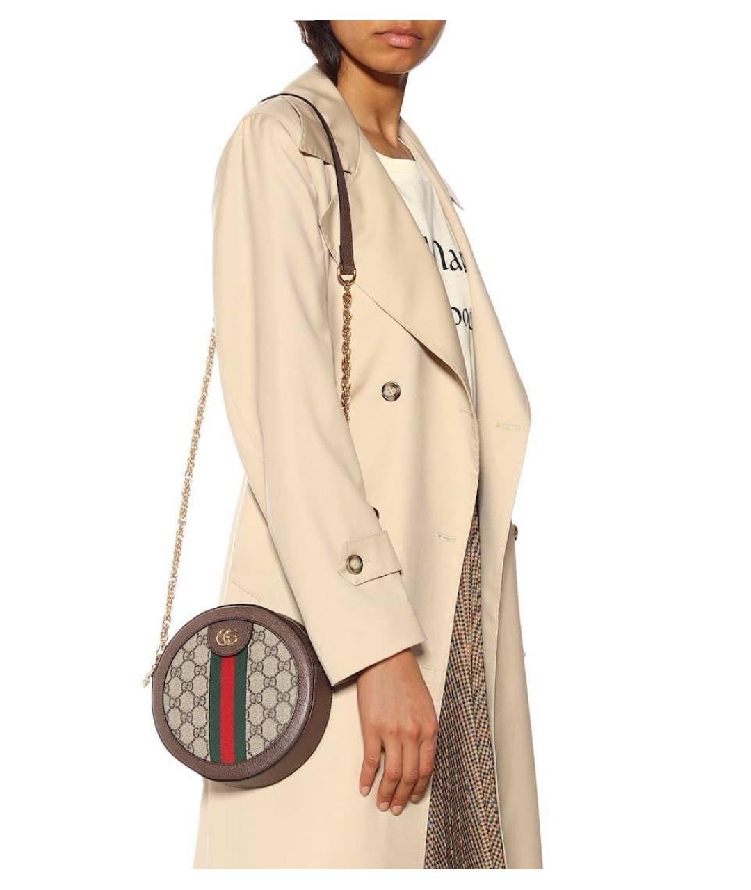 GUCCI Коричневая кожаная сумка через плечо, фото 3