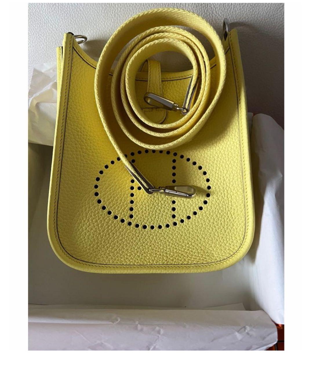HERMES Желтая кожаная сумка через плечо, фото 2