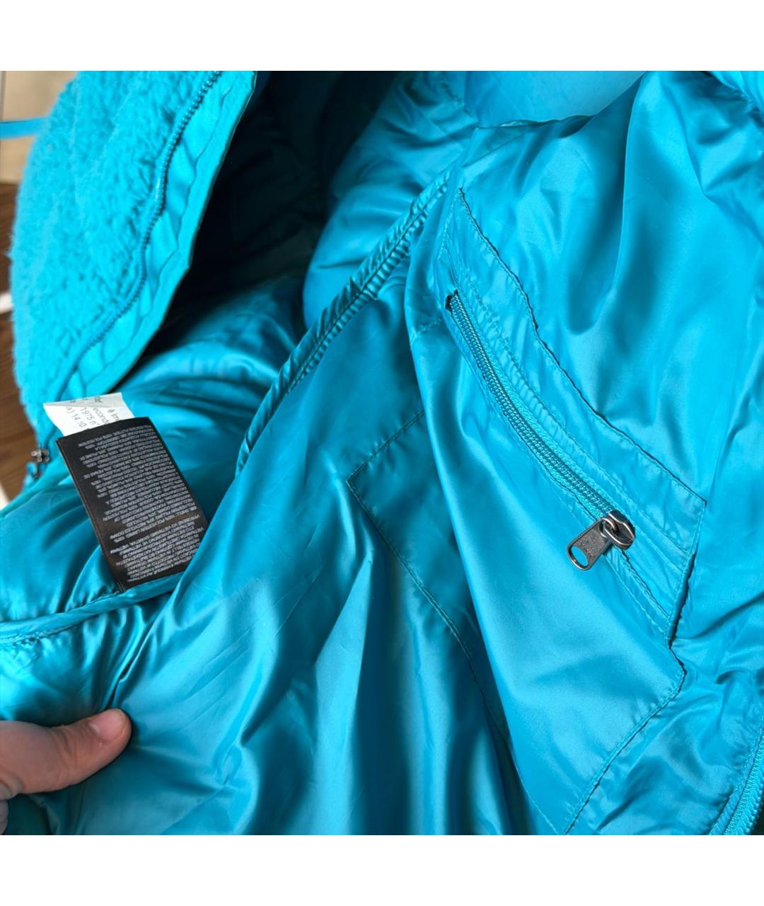 THE NORTH FACE Бирюзовый полиамидовый пуховик, фото 8