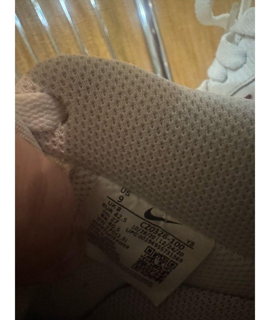 NIKE Белые кожаные низкие кроссовки / кеды, фото 5