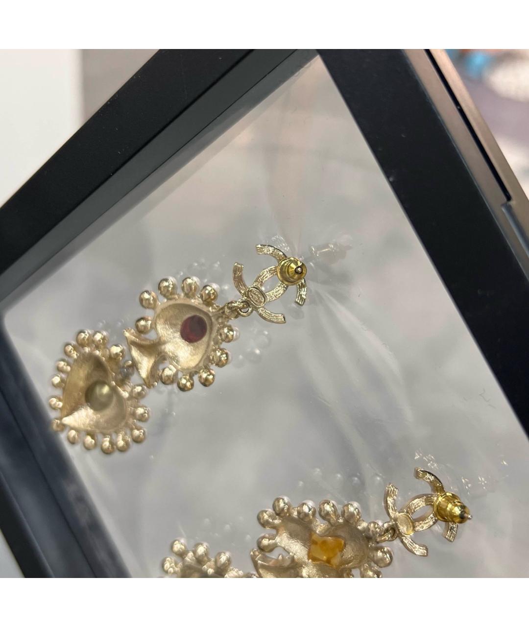 CHANEL Золотые металлические серьги, фото 8