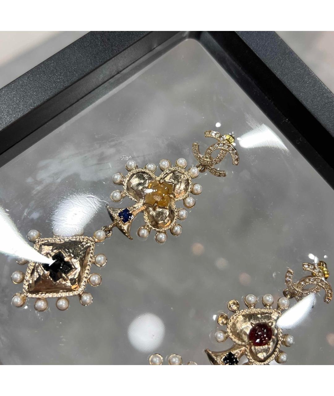 CHANEL Золотые металлические серьги, фото 9