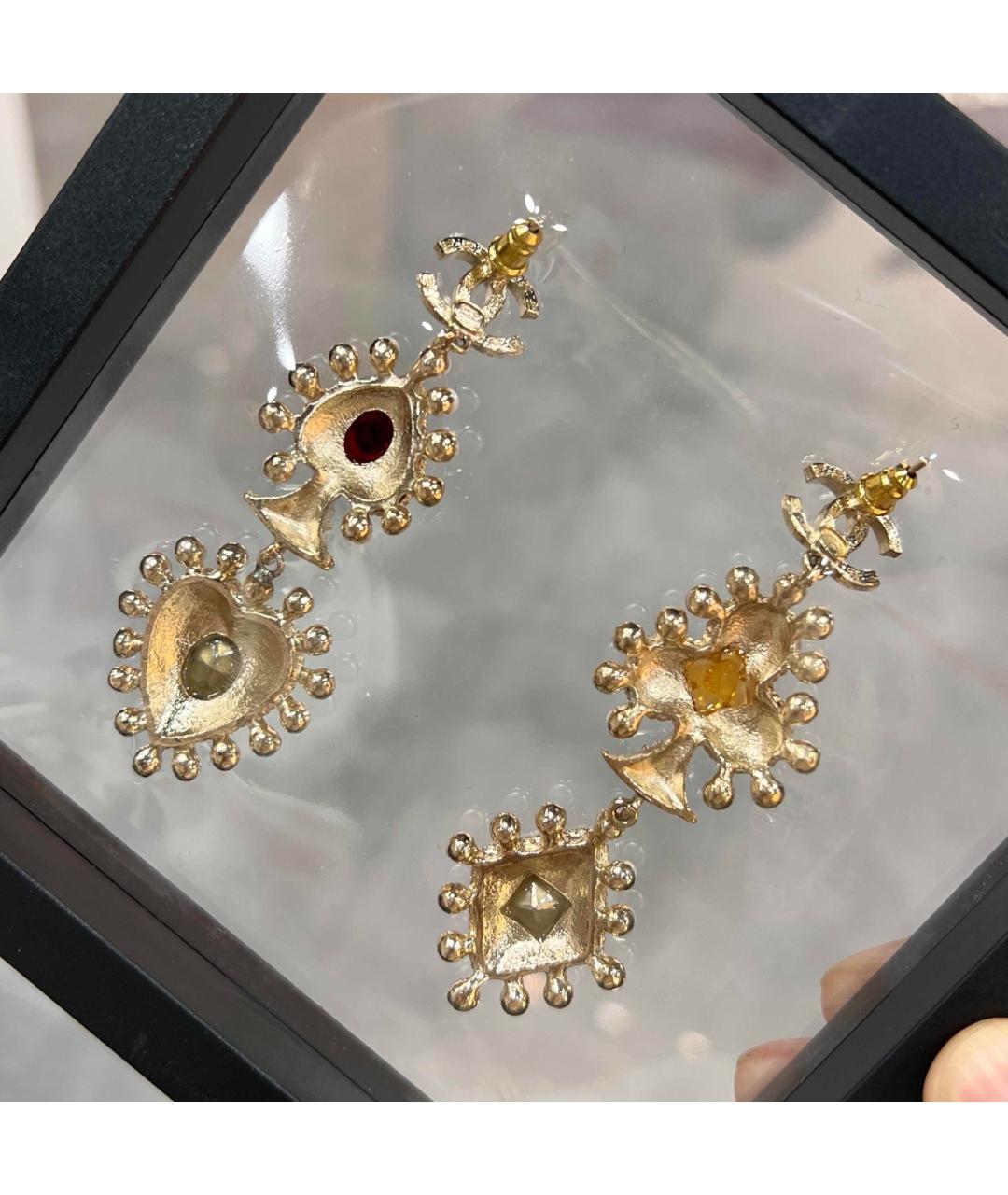 CHANEL Золотые металлические серьги, фото 4