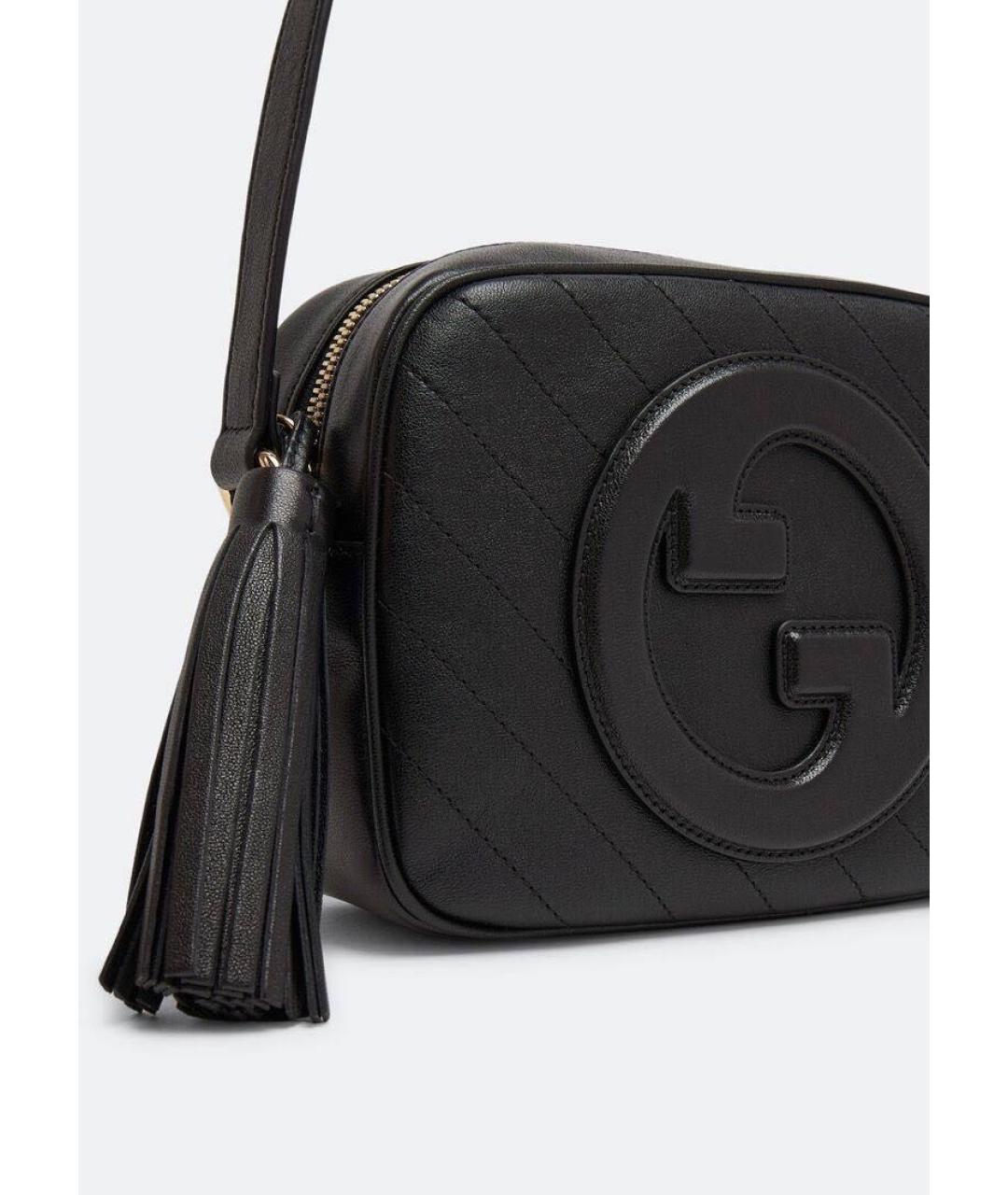 GUCCI Черная кожаная сумка через плечо, фото 3