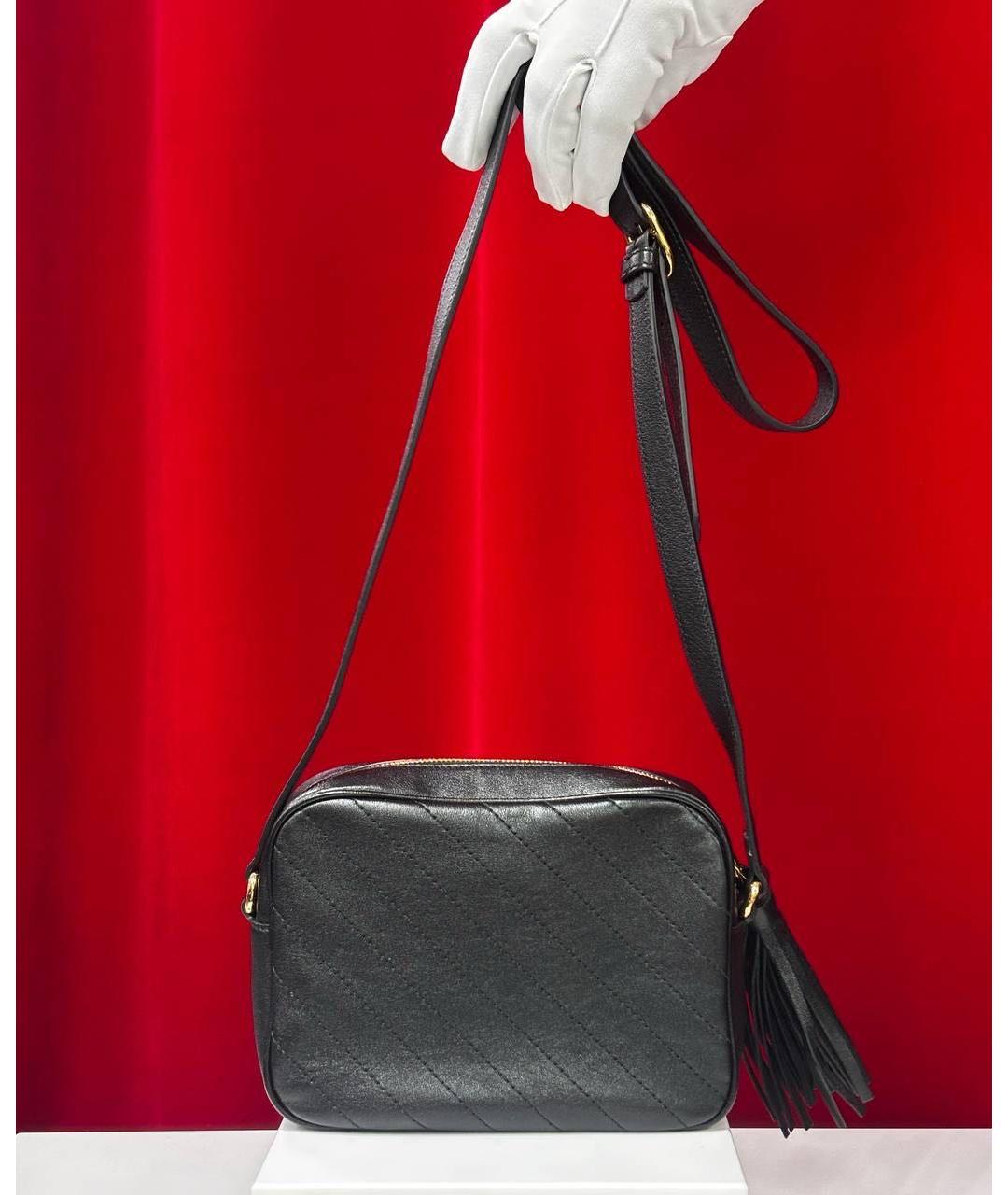 GUCCI Черная кожаная сумка через плечо, фото 6