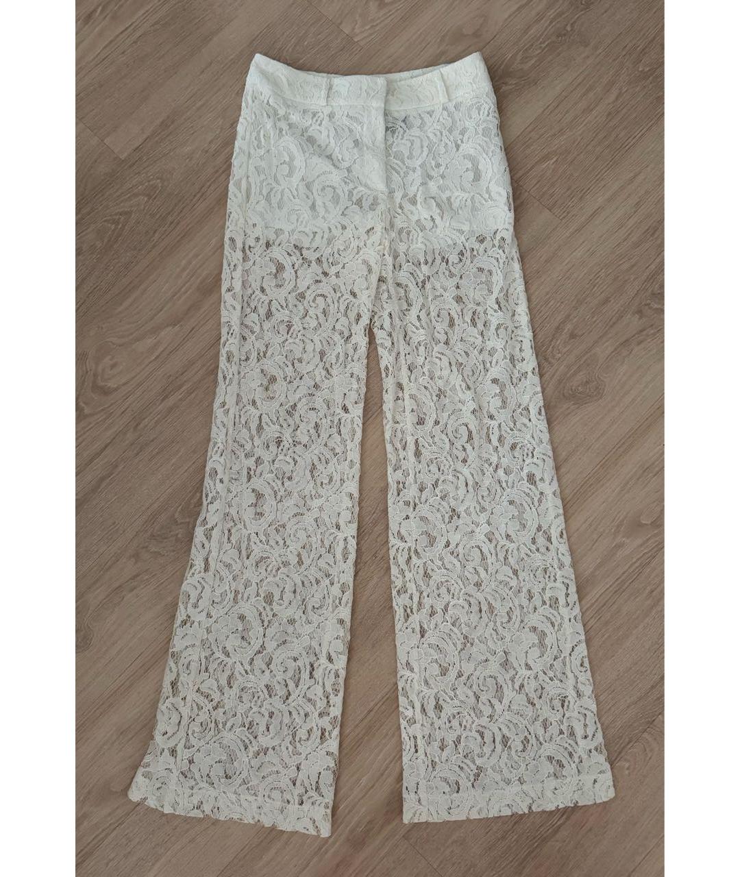 PHILIPP PLEIN Белые кружевные прямые брюки, фото 9