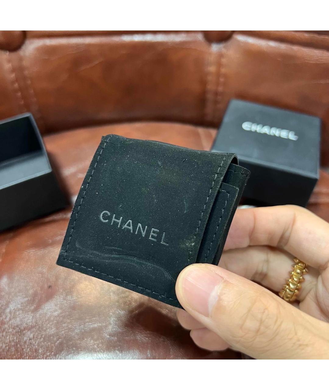 CHANEL Золотые металлические серьги, фото 4