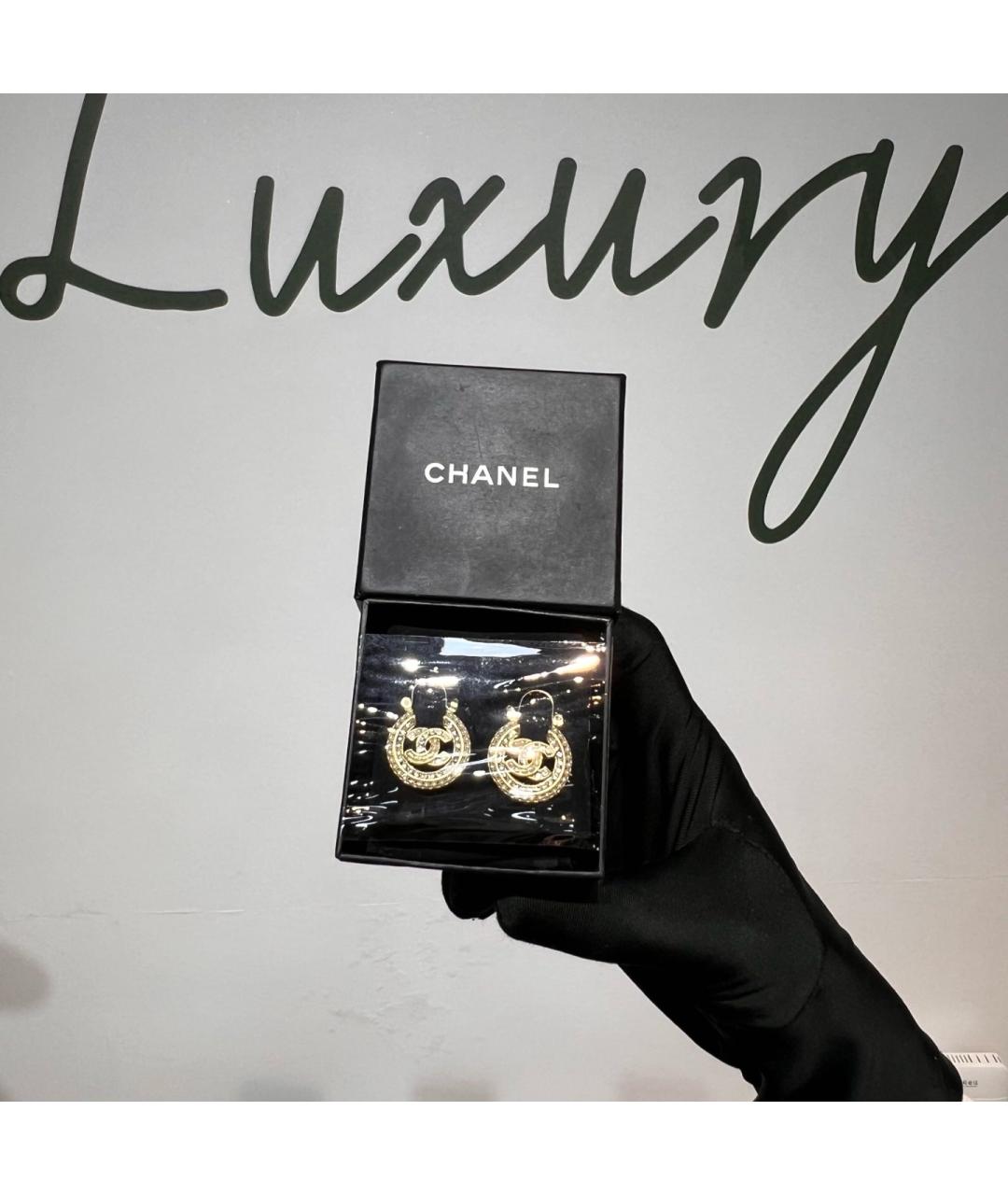 CHANEL Золотые металлические серьги, фото 2