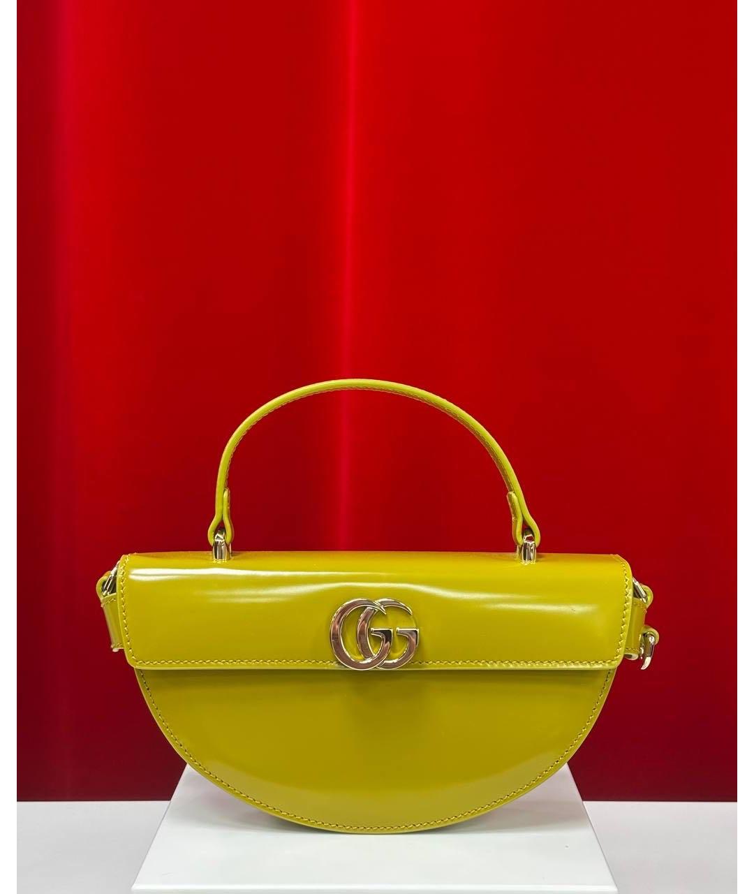 GUCCI Желтая кожаная сумка через плечо, фото 4