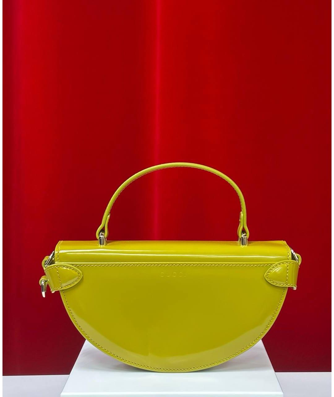 GUCCI Желтая кожаная сумка через плечо, фото 5