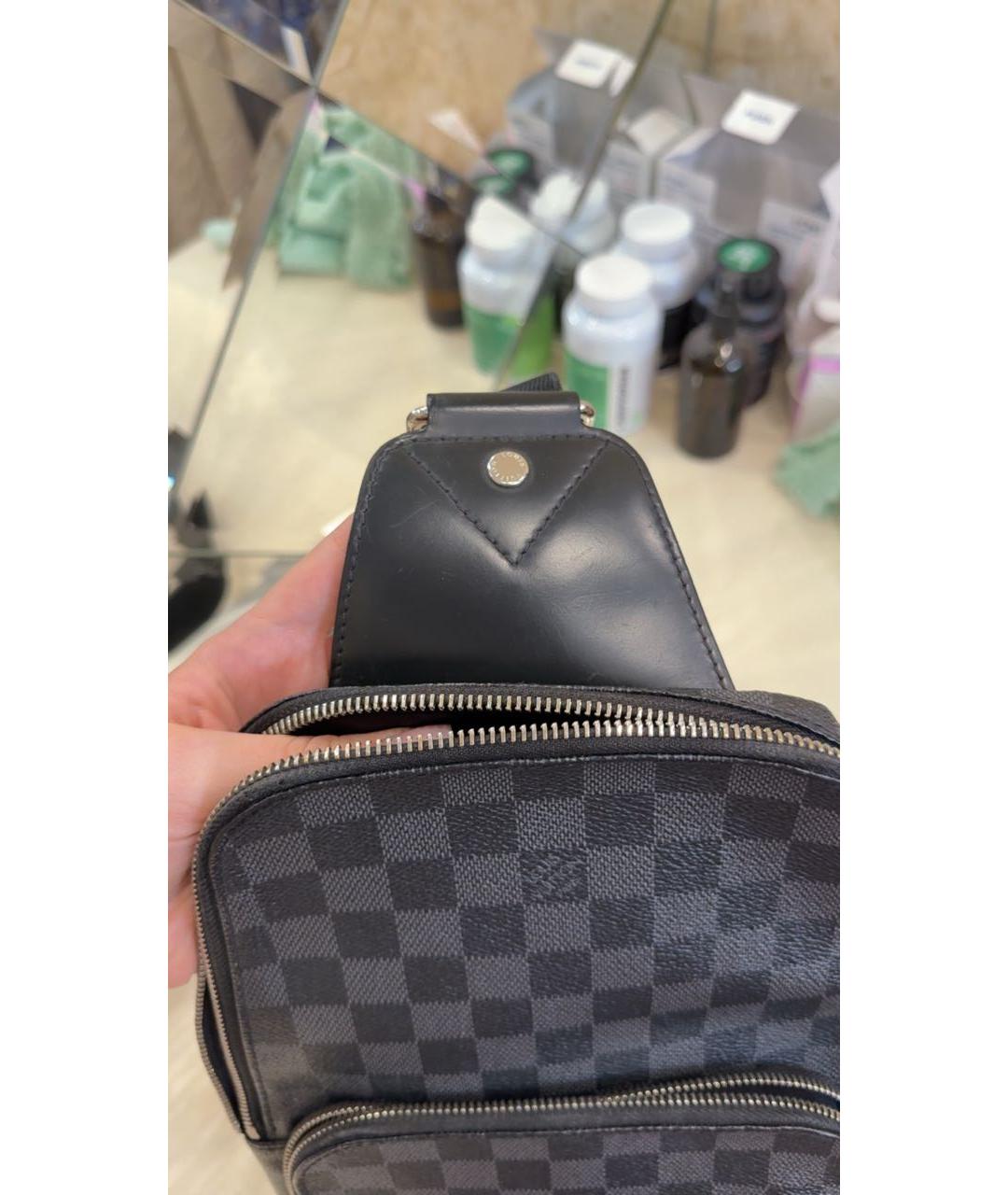 LOUIS VUITTON Антрацитовая сумка на плечо, фото 7