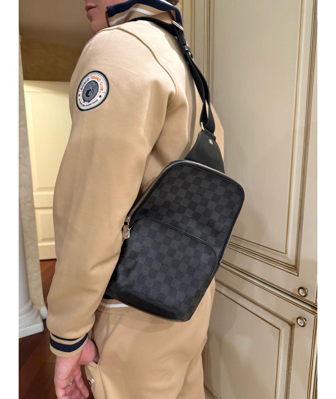 LOUIS VUITTON Антрацитовая сумка на плечо, фото 3