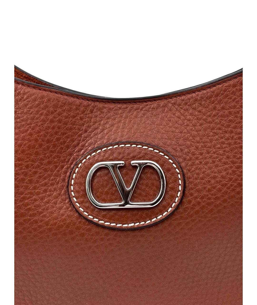 VALENTINO Коричневая кожаная сумка через плечо, фото 3