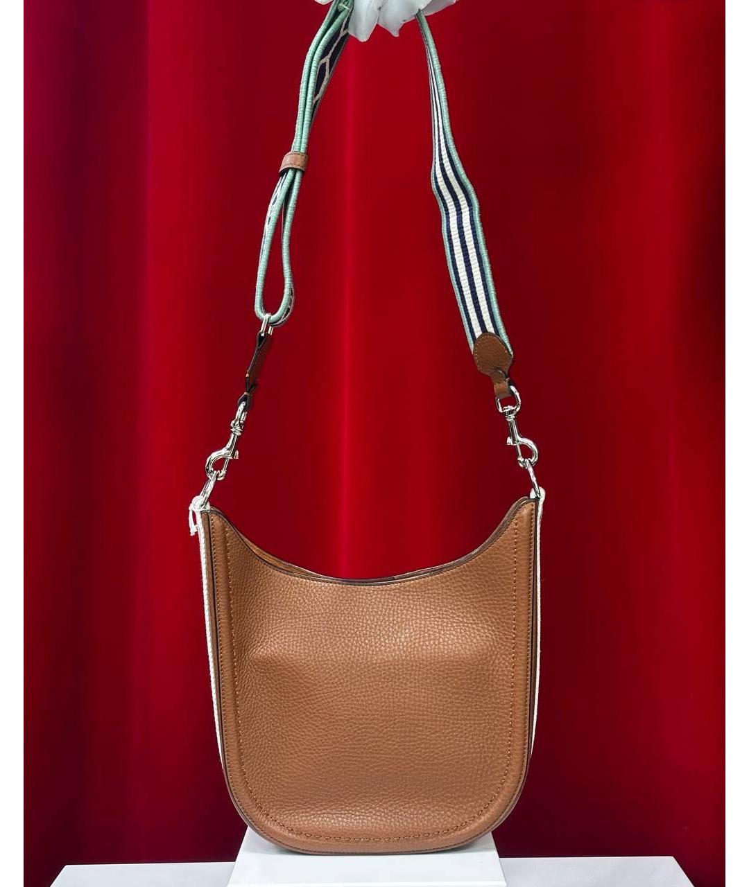 VALENTINO Коричневая кожаная сумка через плечо, фото 6