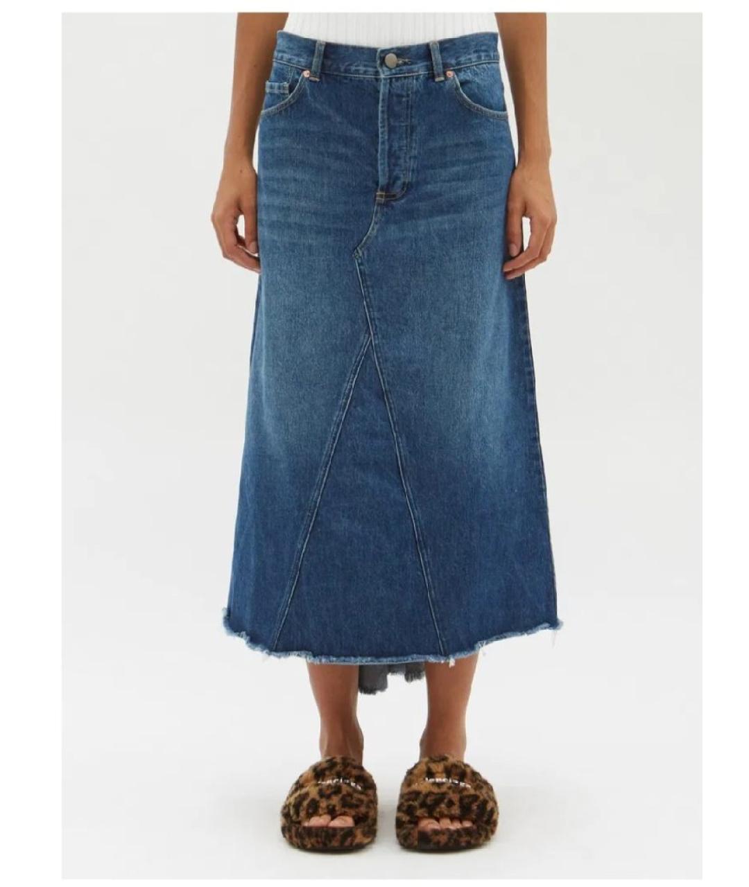 RAEY Синяя деним юбка макси, фото 8