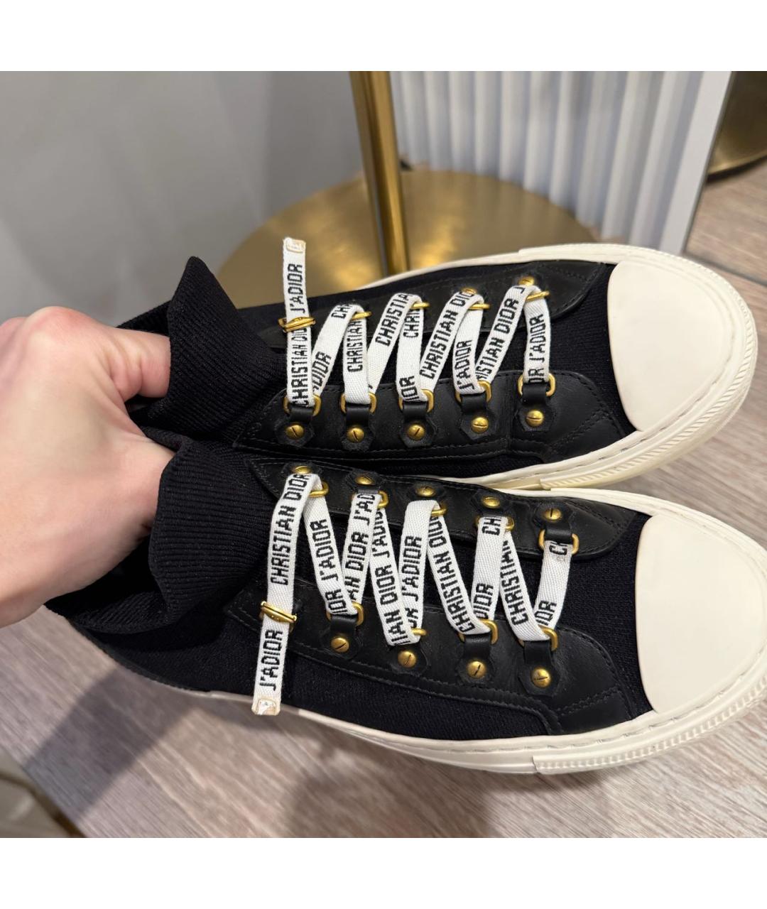 CHRISTIAN DIOR Черные текстильные кеды, фото 8
