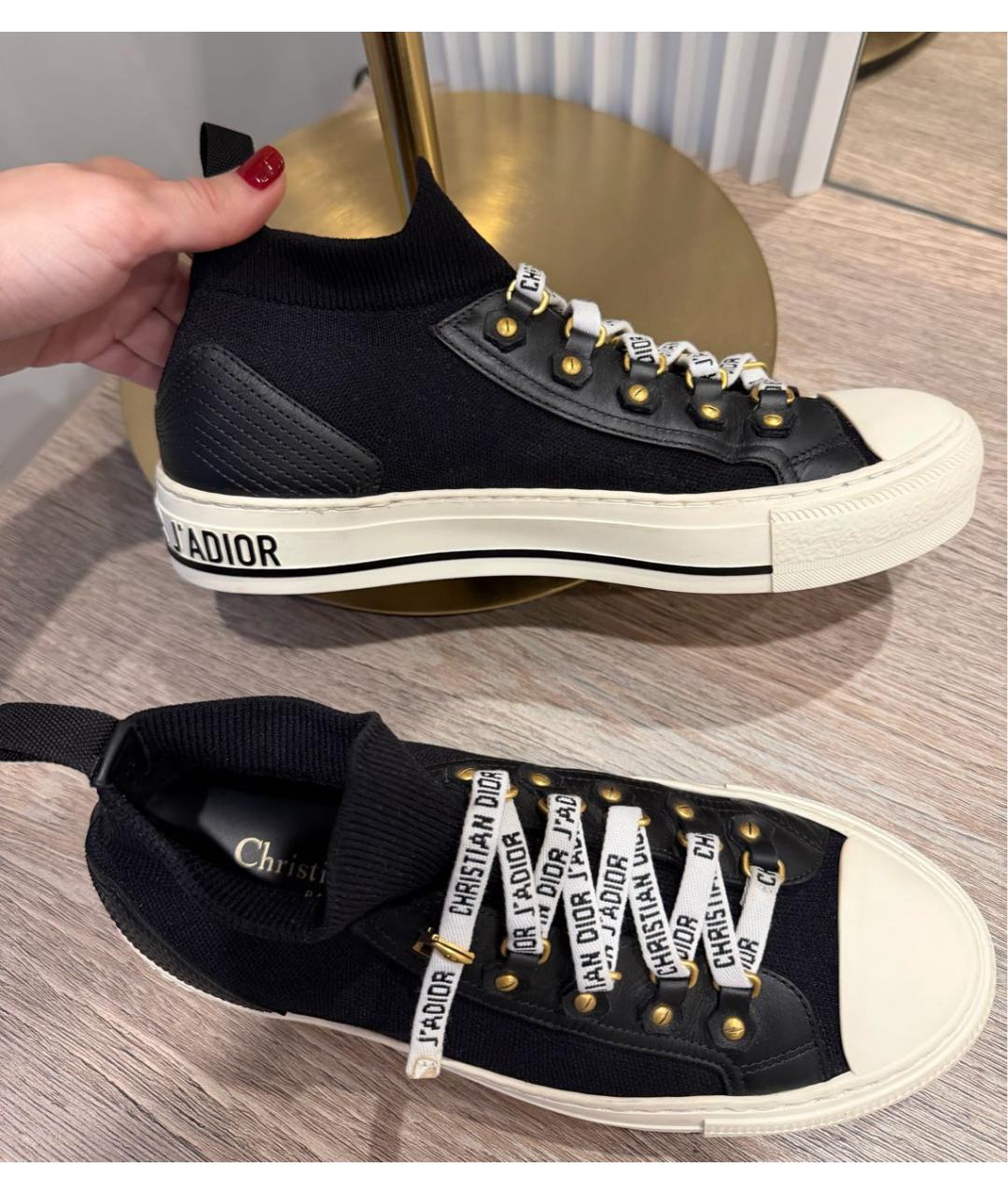 CHRISTIAN DIOR Черные текстильные кеды, фото 6