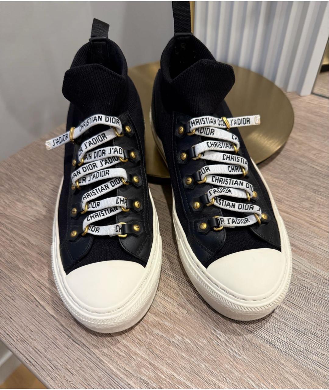 CHRISTIAN DIOR Черные текстильные кеды, фото 2
