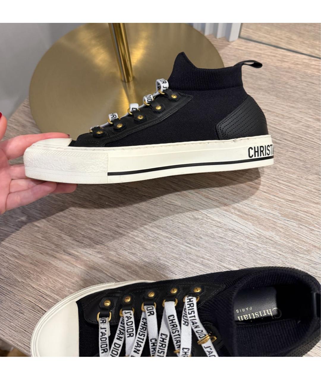 CHRISTIAN DIOR Черные текстильные кеды, фото 4