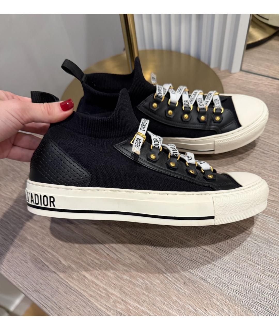 CHRISTIAN DIOR Черные текстильные кеды, фото 3