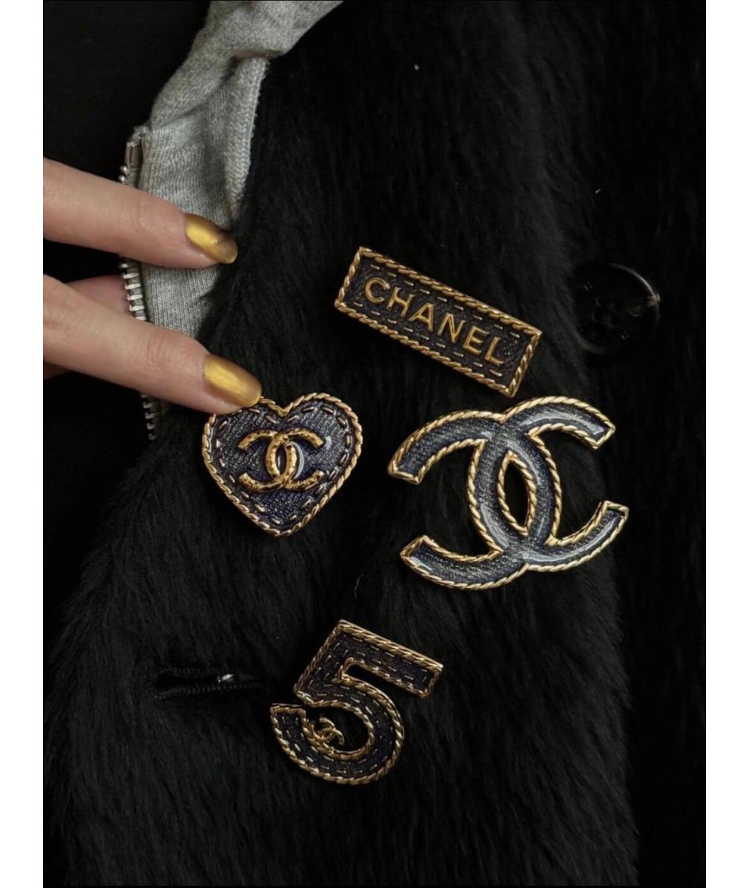 CHANEL Темно-синяя металлическая булавка / брошь, фото 5