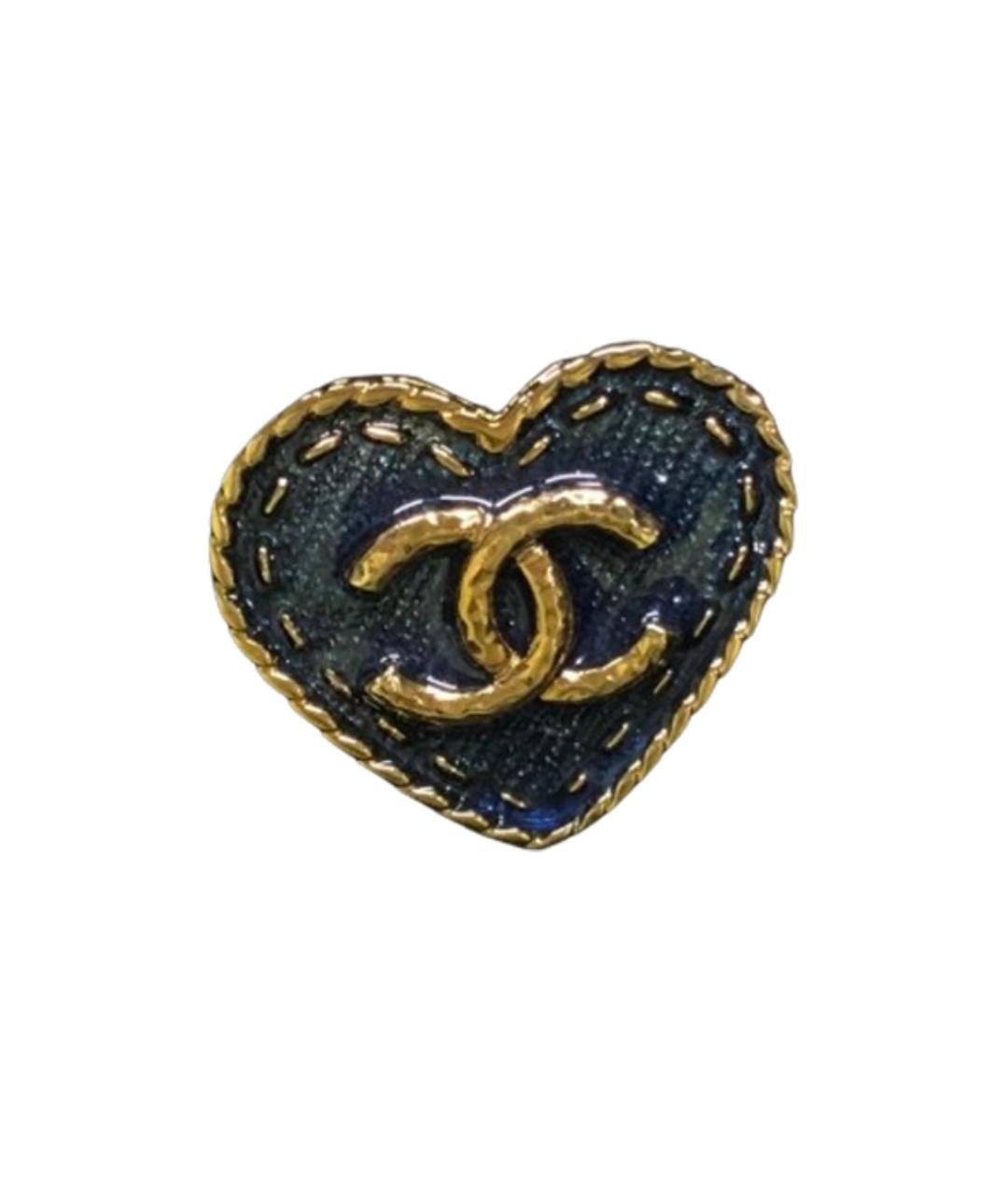 CHANEL Темно-синяя металлическая булавка / брошь, фото 1