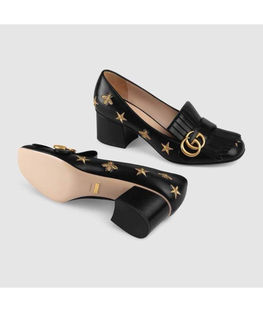 GUCCI Черные кожаные туфли, фото 2