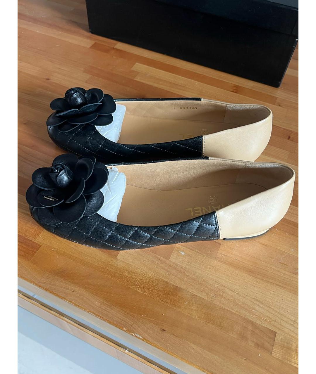 CHANEL Бежевые кожаные балетки, фото 5